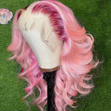 Light & Highlight Pink 13x4 Frontal Lace - Body Wave