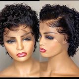 Water Waves Lace Wig Pixie Cut