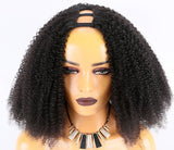 Remy Natural Hair Afro Curly U Part Wigs