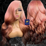Pink/Brown Color Body Lace Frontal Wig