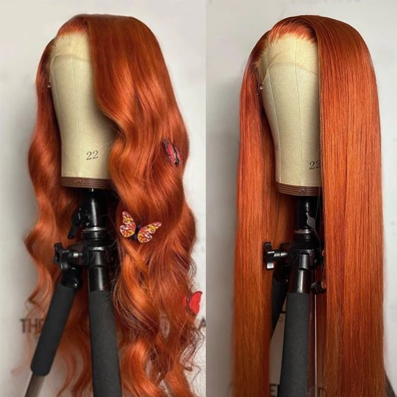 Orange Ginger Lace Front Wig Human Hair 13x4 Straight Lace Frontal