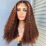 Water Curly Highlight 27 Brown Frontal Lace
